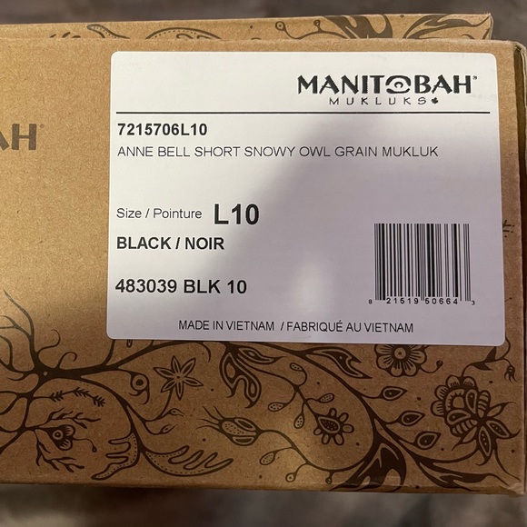 Manitobah Mukluks Annie Bell Short Snowy Owl Grain Mukluk - Picture 3 of 12